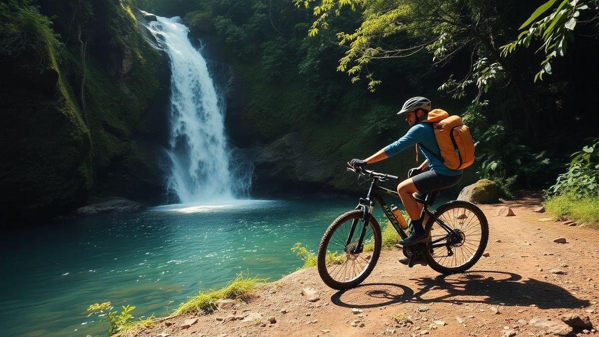 Segurança e cuidados em trilhas para cachoeiras de bike