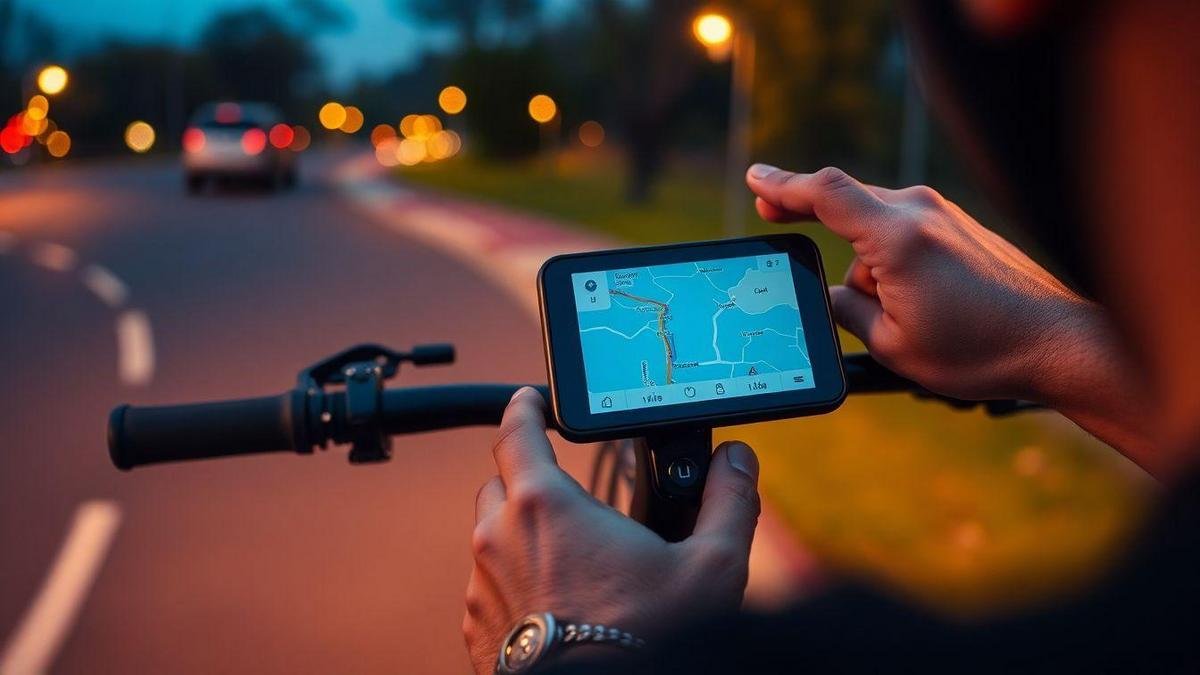 Planejamento de percurso orientação GPS para pedalar: mapas e sinais