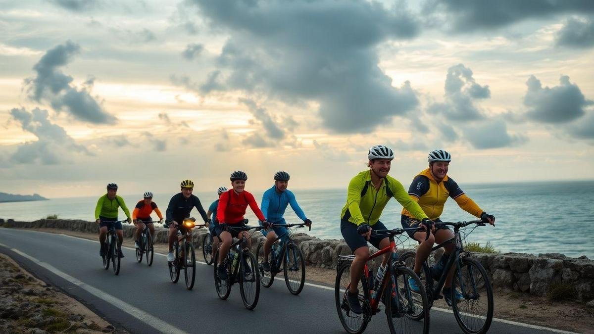 Segurança em grupo: nosso guia para um passeio de bike ao entardecer em trilhas costeiras
