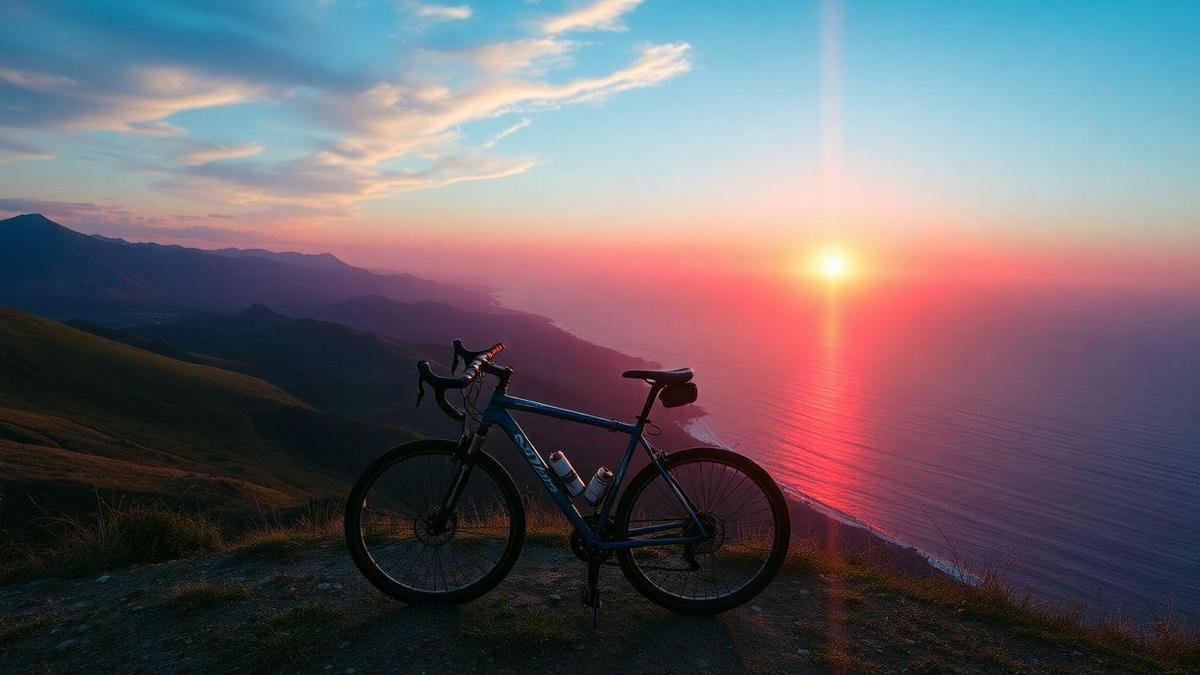 Técnicas de fotografia de bicicleta ao pôr do sol que usamos para capturar paisagens nos mirantes